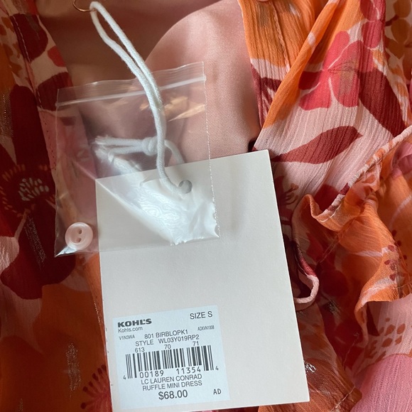 NWT Lauren Conrad Floral  Print Ruffle Mini Dress. - Picture 11 of 16